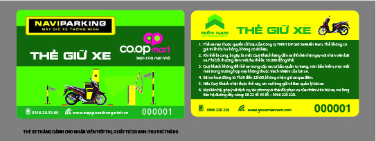Thẻ giữ xe tháng ở Coopmart của NAVI PARKING