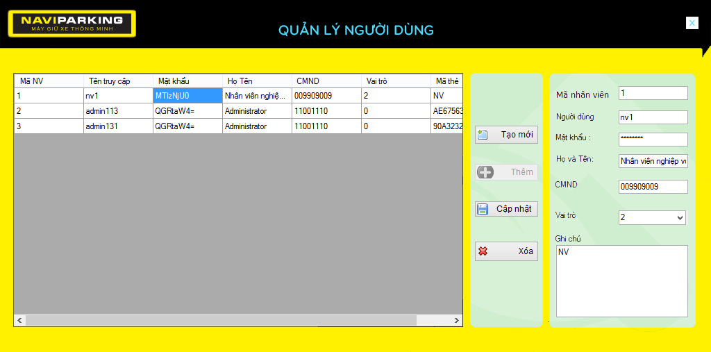 Chức năng quản lý người dùng